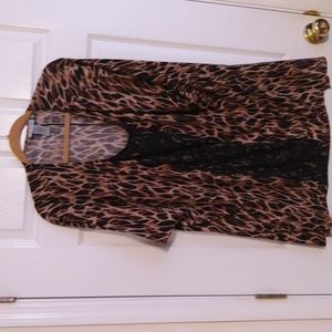 3x leopard print blouse, Catherines